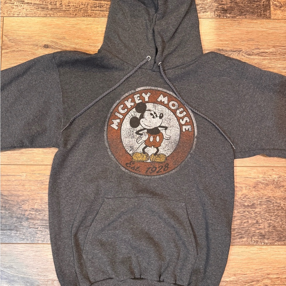 Disney Parks Hanes Mickey Mouse Dark Gray Hoodie